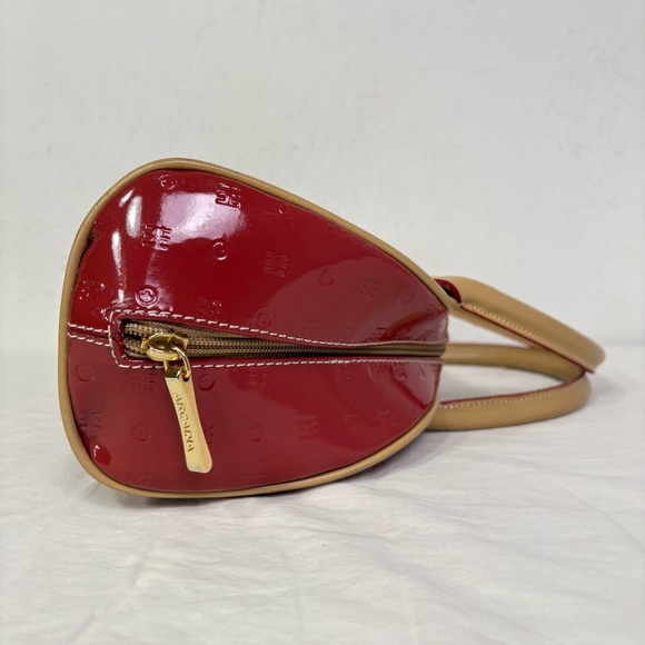 ARCADIA Patent Leather Dome Top Handle Satchel Bag Purse - Picture 7 of 16